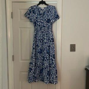 SUGARLIPS Celeste Poplin Maxi Dress in Blue—Size M